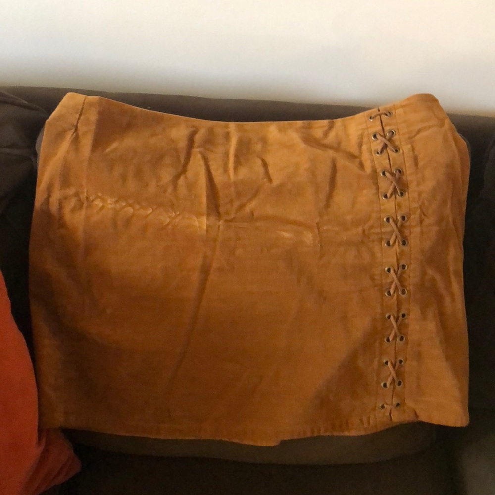 Suede mini skirt